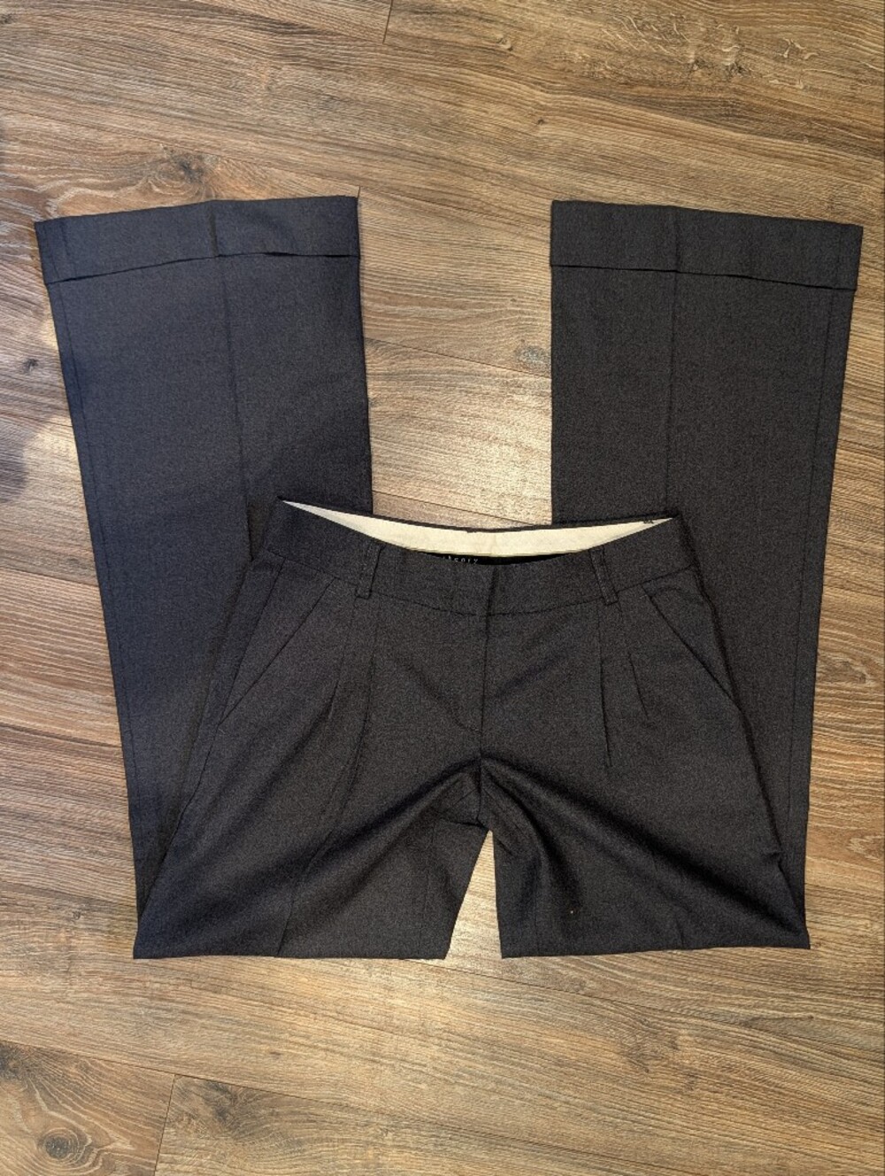 Theory Low Rise Black Wide-Leg Dress Pants